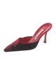 Manolo Blahnik Suede Embroidered Accent Mules