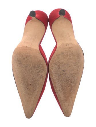 Manolo Blahnik Suede Embroidered Accent Mules