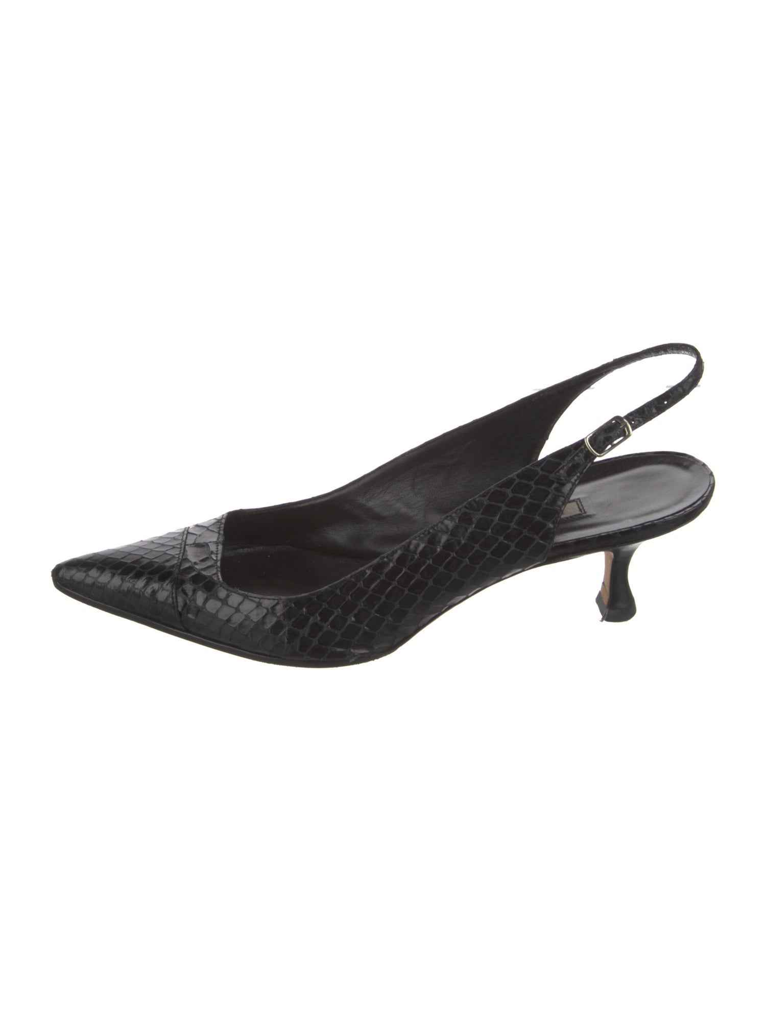 Manolo Blahnik Leather Slingback Pumps