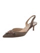 Manolo Blahnik Satin Crystal Embellishments Slingback Pumps