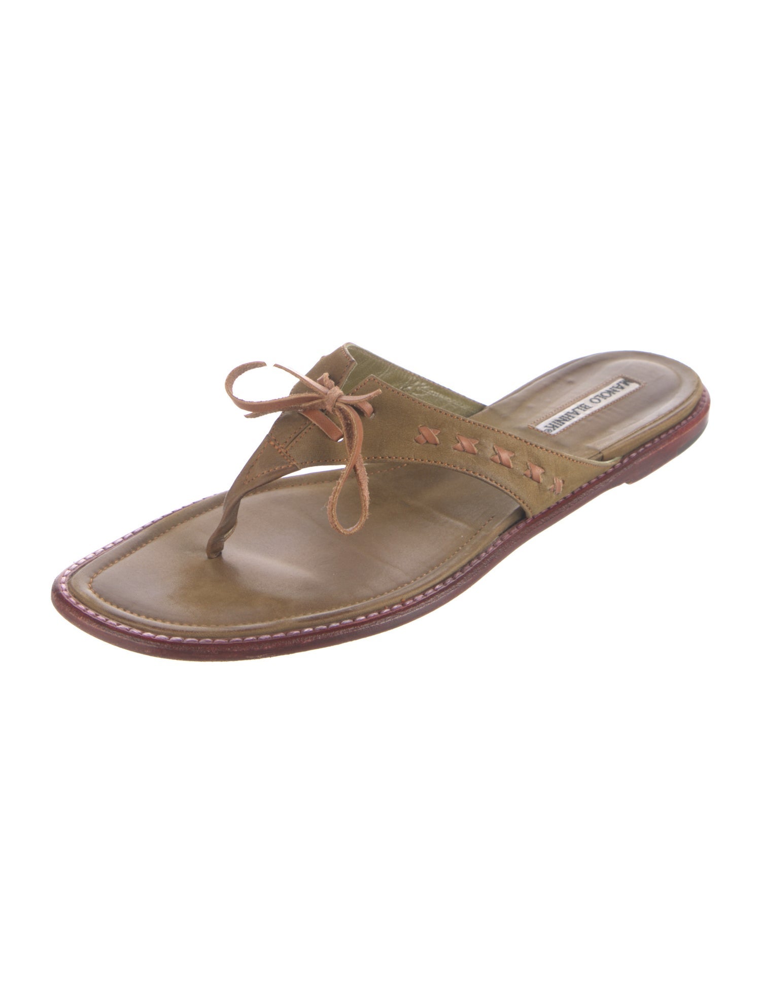 Manolo Blahnik Leather Slides