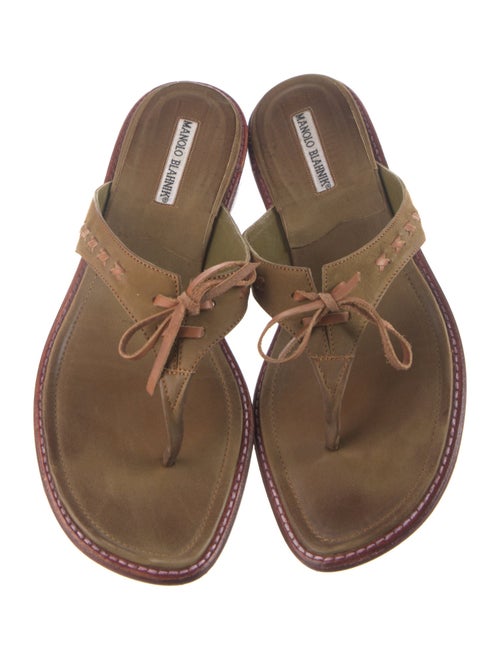 Manolo Blahnik Leather Slides