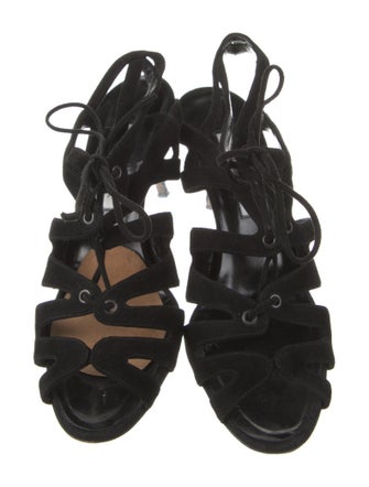 Manolo Blahnik Suede Slingback Sandals