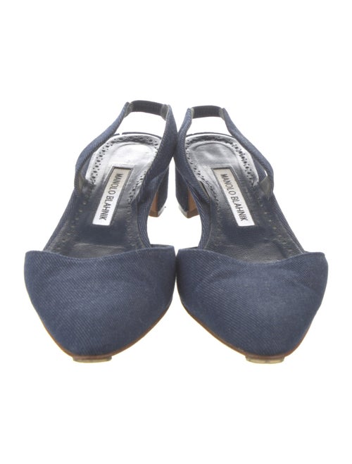 Manolo Blahnik Canvas Slingback Pumps