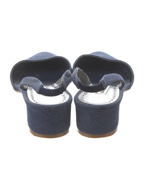 Manolo Blahnik Canvas Slingback Pumps