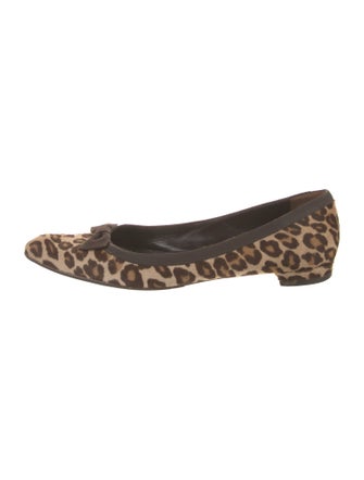 Manolo Blahnik Ponyhair Animal Print Flats