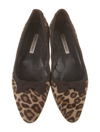 Manolo Blahnik Ponyhair Animal Print Flats