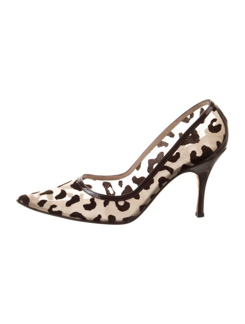Manolo Blahnik Mesh Animal Print Pumps