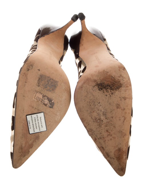 Manolo Blahnik Mesh Animal Print Pumps