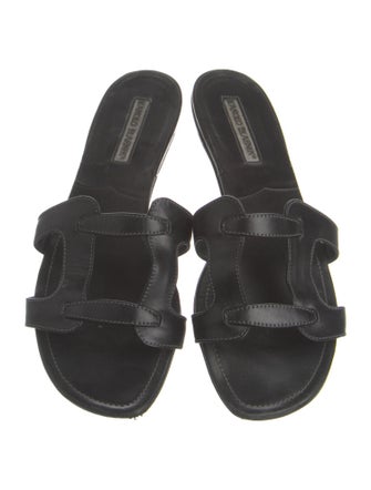 Manolo Blahnik Leather Slides