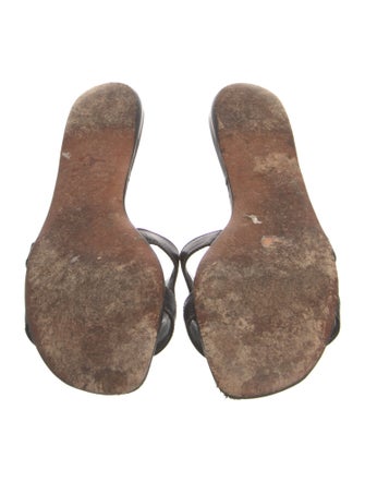 Manolo Blahnik Leather Slides