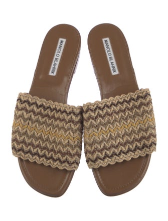 Manolo Blahnik Patterned Slides