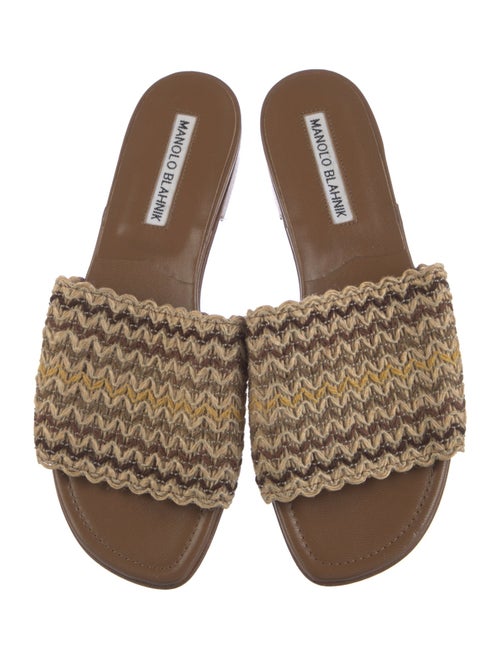Manolo Blahnik Patterned Slides