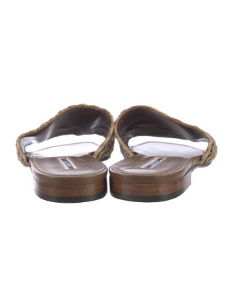 Manolo Blahnik Patterned Slides