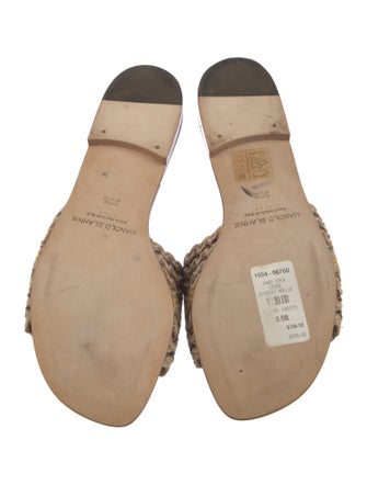 Manolo Blahnik Patterned Slides