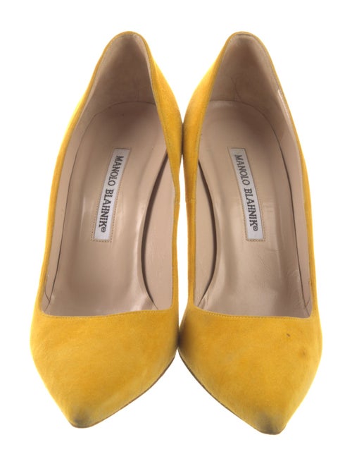 Manolo Blahnik Suede Crystal Embellishments Pumps