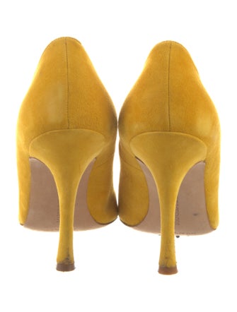 Manolo Blahnik Suede Crystal Embellishments Pumps