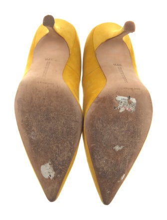 Manolo Blahnik Suede Crystal Embellishments Pumps