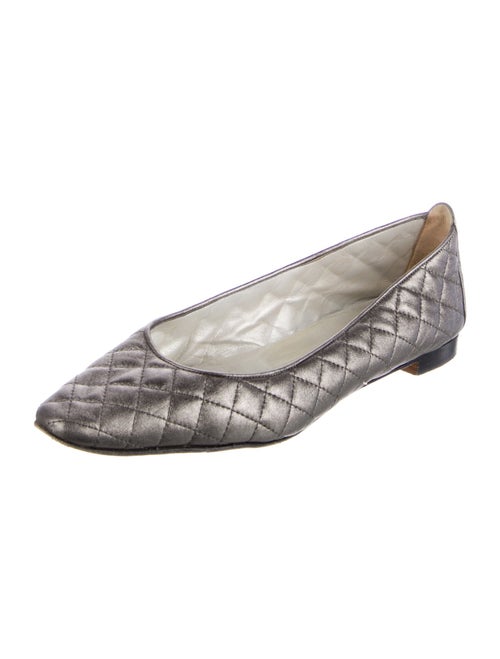 Manolo Blahnik Quilted Pattern Leather Flats