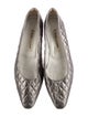 Manolo Blahnik Quilted Pattern Leather Flats