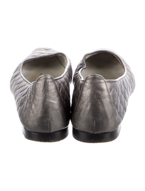 Manolo Blahnik Quilted Pattern Leather Flats