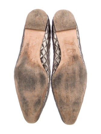 Manolo Blahnik Quilted Pattern Leather Flats