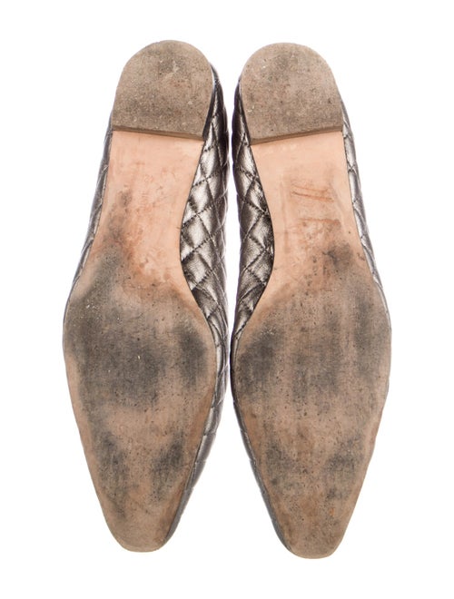 Manolo Blahnik Quilted Pattern Leather Flats