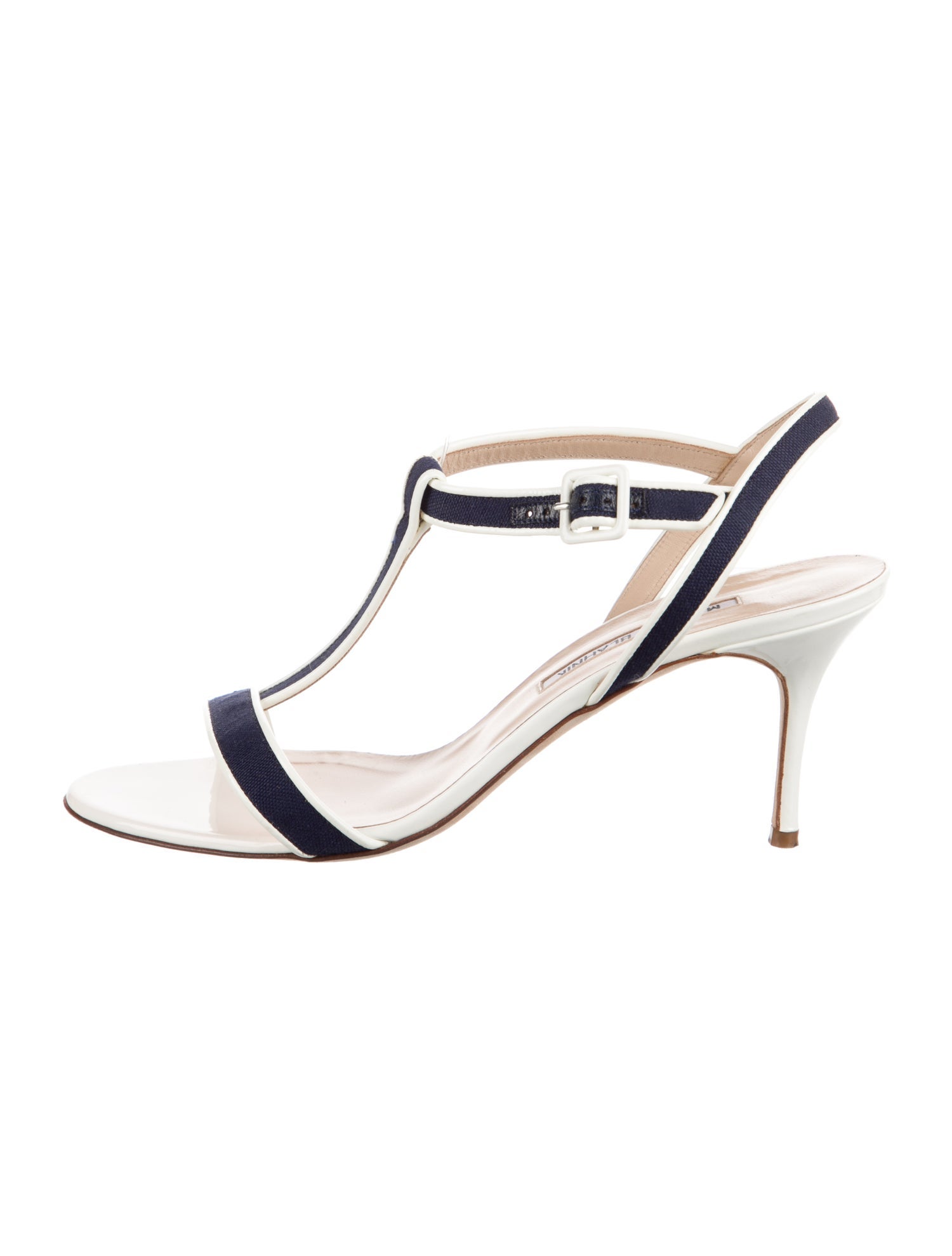 Manolo Blahnik Patent Leather T-Strap Sandals