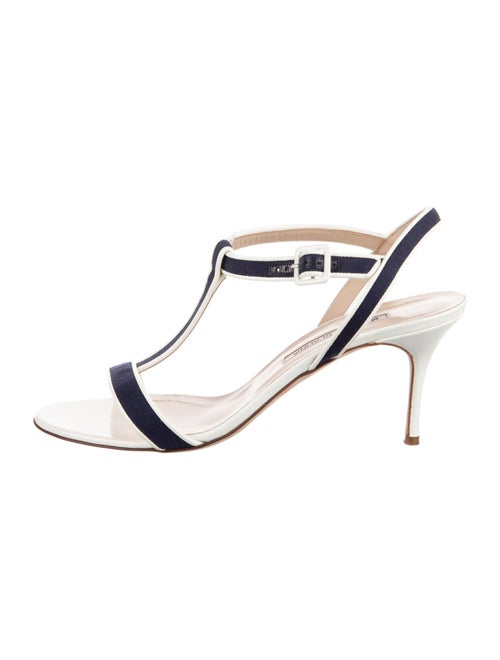 Manolo Blahnik Patent Leather T-Strap Sandals