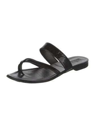 Manolo Blahnik Leather Slides