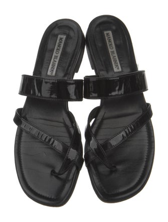 Manolo Blahnik Leather Slides