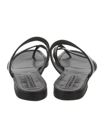 Manolo Blahnik Leather Slides