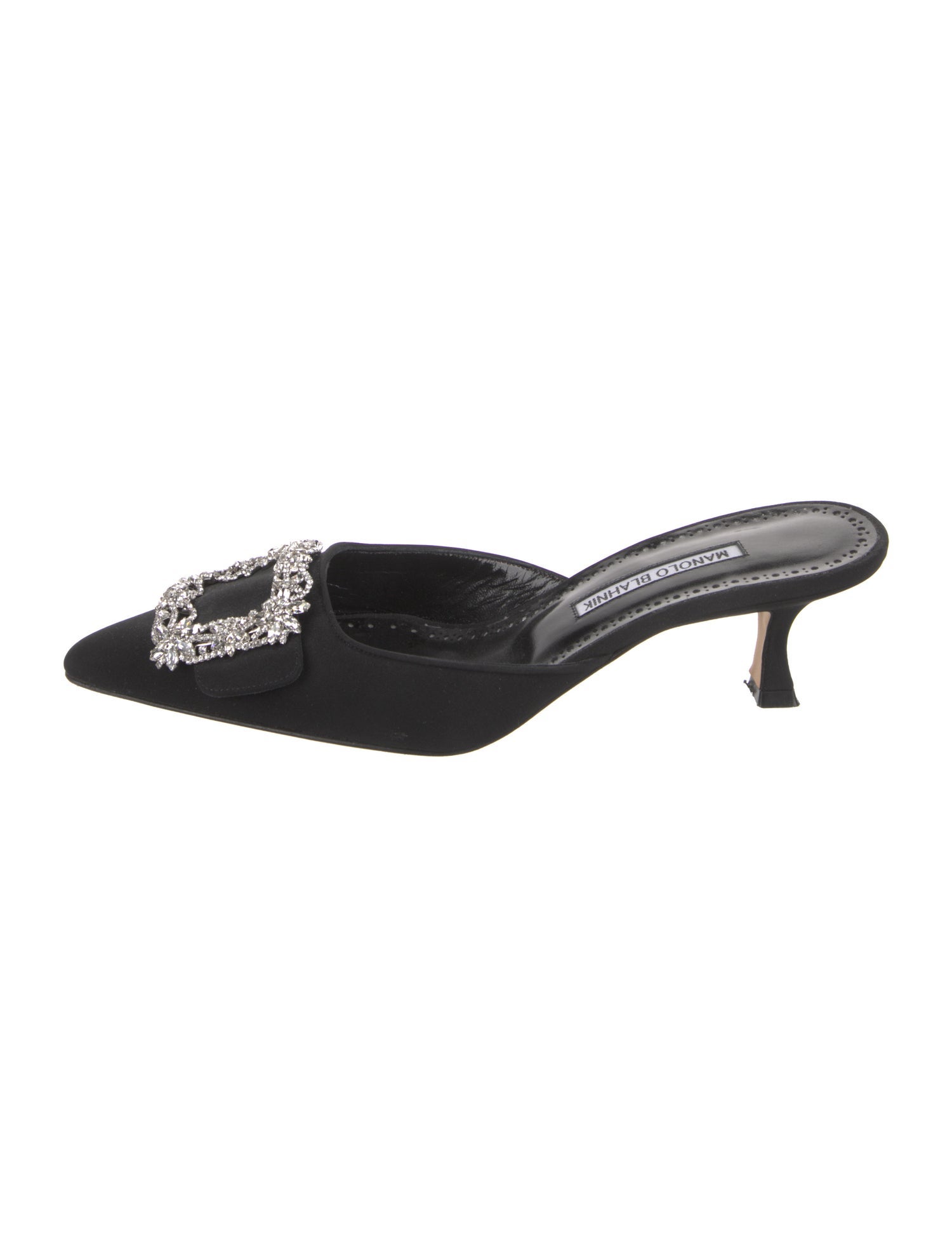 Manolo Blahnik Crystal Embellishments Mules