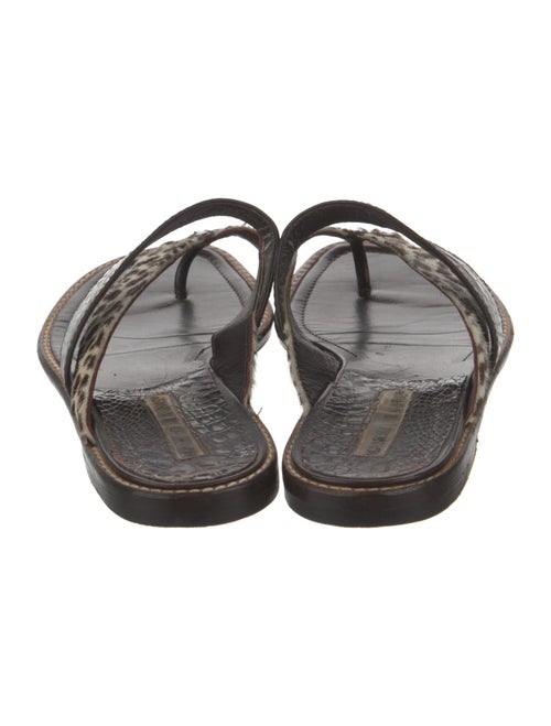 Manolo Blahnik Ponyhair Animal Print Slides