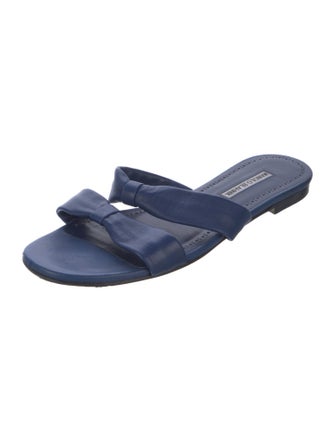 Manolo Blahnik Leather Slides