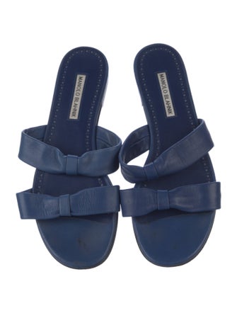 Manolo Blahnik Leather Slides