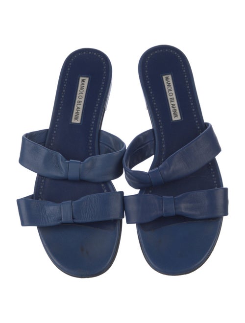 Manolo Blahnik Leather Slides
