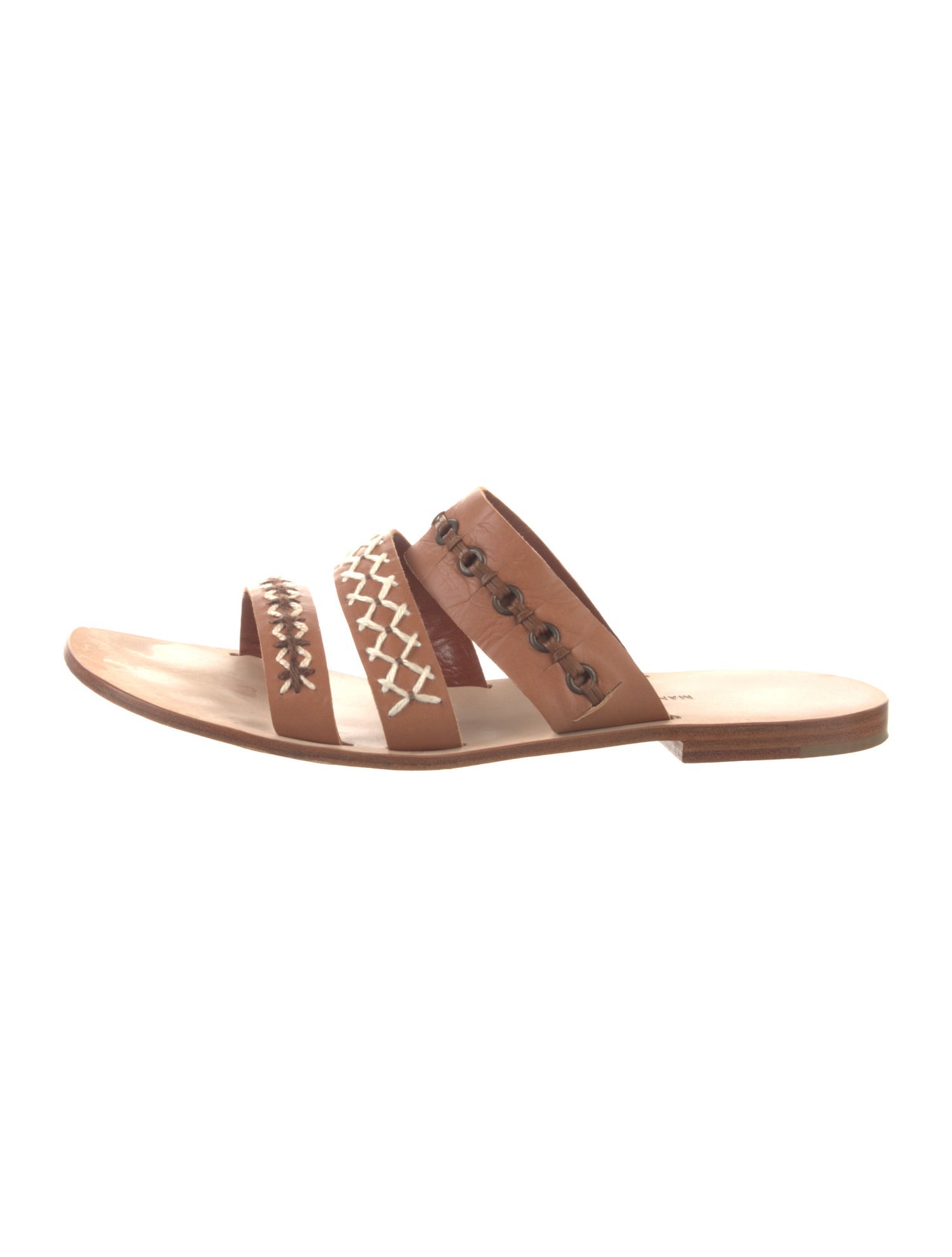 Manolo Blahnik Leather Slides