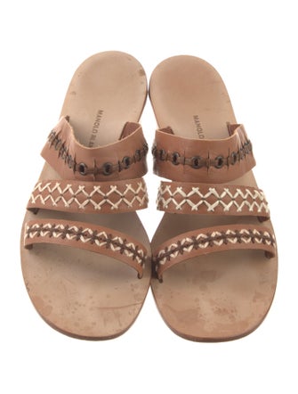 Manolo Blahnik Leather Slides