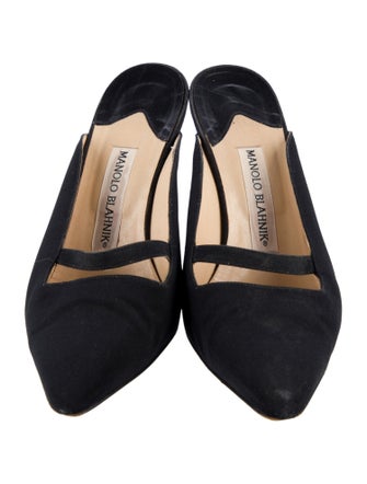 Manolo Blahnik Suede Animal Print Mules