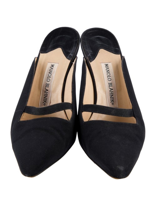 Manolo Blahnik Suede Animal Print Mules