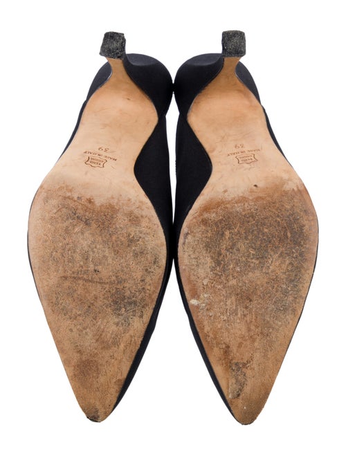 Manolo Blahnik Suede Animal Print Mules