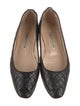 Manolo Blahnik Quilted Pattern Leather Ballet Flats