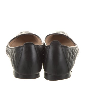 Manolo Blahnik Quilted Pattern Leather Ballet Flats