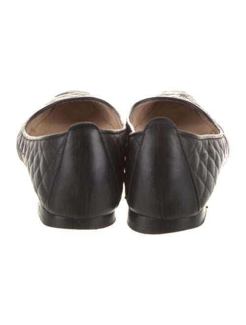 Manolo Blahnik Quilted Pattern Leather Ballet Flats