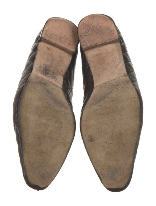 Manolo Blahnik Quilted Pattern Leather Ballet Flats