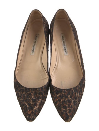 Manolo Blahnik Mesh Animal Print Flats