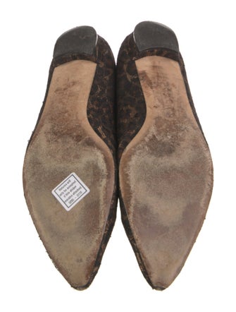 Manolo Blahnik Mesh Animal Print Flats
