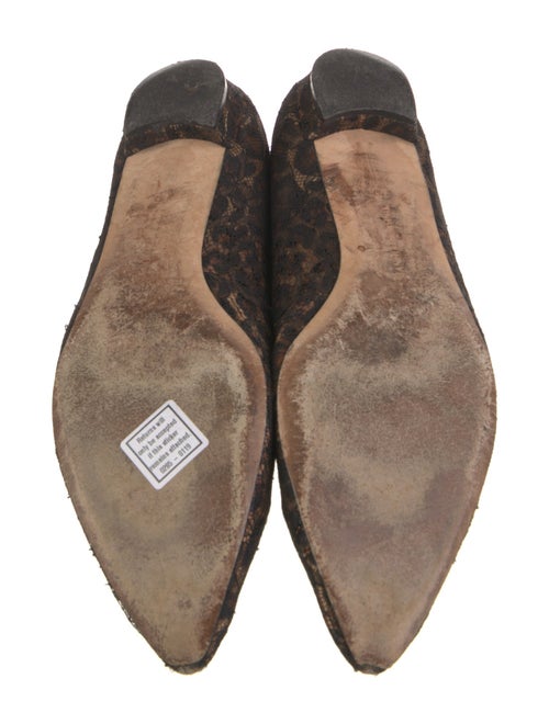 Manolo Blahnik Mesh Animal Print Flats