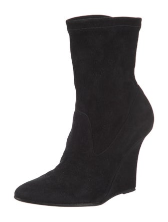 Manolo Blahnik Suede Sock Boots